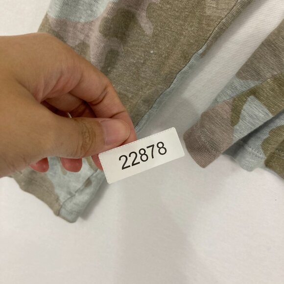 ZADIG & VOLTAIRE Small Green Willy Lin Camo Crewneck Long-Sleeve Linen Top - Picture 12 of 12